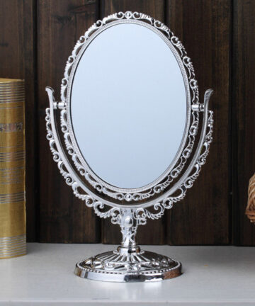 Double sided Make Up Shaving Faced Cosmetic Shaving Mirror Bath Table Stand Shaving Bath Table On Stand Rotatable