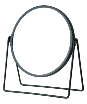 Double Sided Mirror - Magnified x 3 Grey Round Chrome Makeup Mirror On Stand
