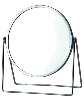Double Sided Mirror - Magnified x 3 Metal Round Chrome Makeup Mirror On Stand