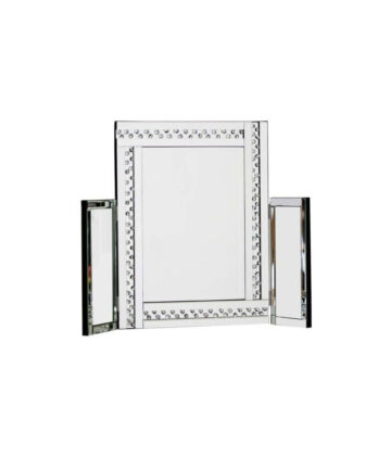 Elegant Vanity Dressing Table Mirror Large Glitz Silver All Made Of Glass 62cm