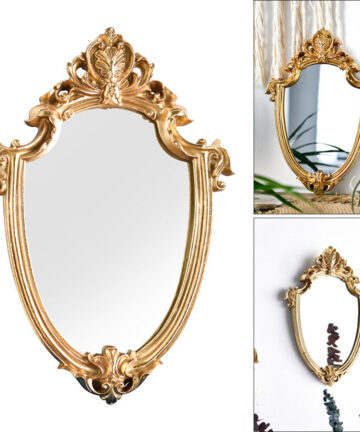 European Style Wall-Mounted Mirror Retro Royal Court Style Mirror Home Decorative