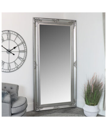 Extra Large Ornate Silver Wall / Floor / Leaner Full Length Mirror 100cm x 200cm