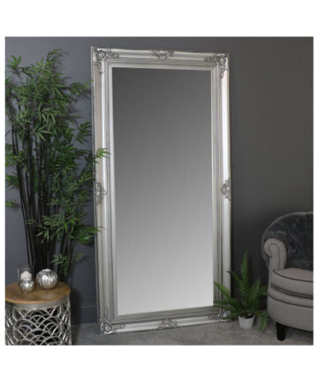 Extra Large Ornate Silver Wall / Floor / Leaner Mirror 100cm x 200cm