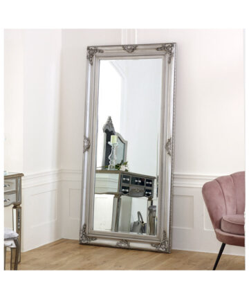 Extra Large Ornate Silver Wall/Leaner Mirror