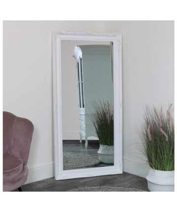 Extra Large Ornate Wall/Floor White Mirror 158cm x 78cm