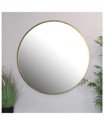 Extra Large Round Gold Wall Mirror 120cm x 120cm