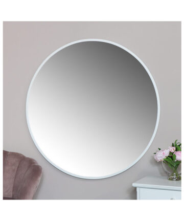 Extra Large Round White Wall Mirror 120cm x 120cm