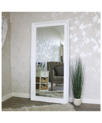 Extra Large White Ornate Wall/Floor Mirror 158cm x 78cm