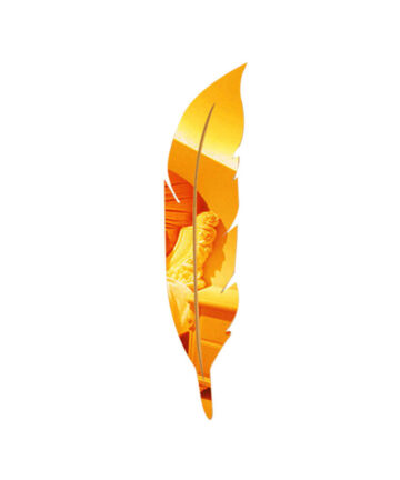 Feather Acrylic Mirror Sticker Home Living Room Bedroom Wall Decoration 3D Self-Adhesive Removable Mirror Sticker