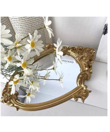 French retro Mirror palace relief mirror makeup mirror