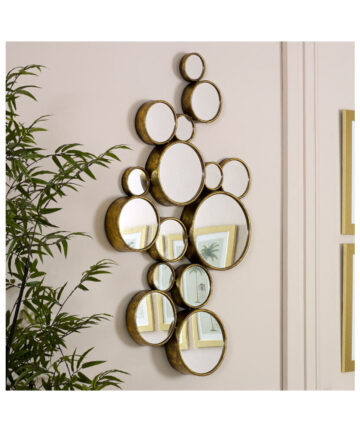 Gold Multi Circle Wall Mirror 61cm x 103cm