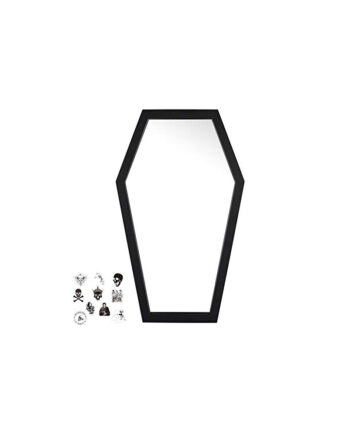 Gothvanity Coffin Mirror - Gothic Decorations for Bedroom ,Living Room or Bathroom - Hooks Included - Large an