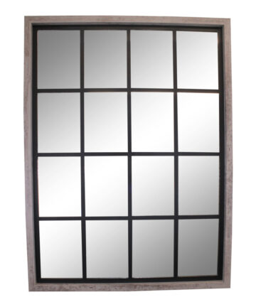 Grey Window Style Wall Mirror 60x80cm
