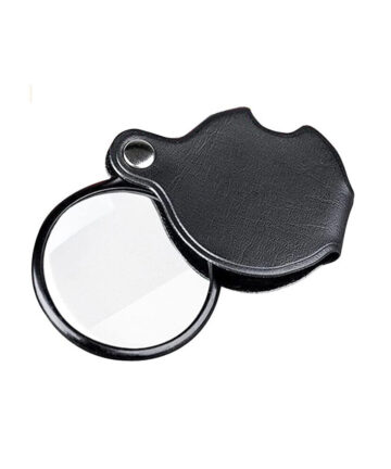 Handheld 8X Mini Pocket Magnifier with Leather Case Foldable Magnifying Glass Reading Monocle for Seniors Children Reading