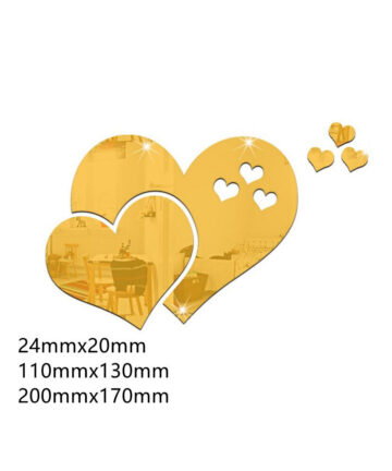 Heart Shape Wall Sticker 3D Mirror Acrylic Self Adhesive Modern Poster TV Background Ceiling Wall Decoration DIY Decor