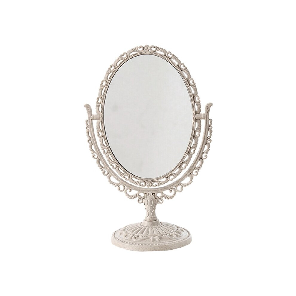 Heart Shaped Makeup Mirror Vintage Nordic Style Acrylic Double Side Makeup Mirror Rotatable Desktop Makeup Cosmetic Mirrors Tool