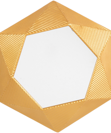 Hexagonal Metal Wall Mirror 60 x 51 cm Gold BASTIA