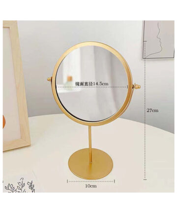 Ins Nordic Table Top Rotatable Makeup Mirrors Bedroom Dormitory Girl Iron Art Home Decor Dressing Table Mirror