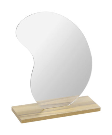 Irregular Acrylic Decorative Mirror Wooden Base Make Up Mirrors Posing Tool Style Desktop Ornaments Home Decoration
