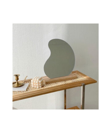 Irregular Mirror Desktop Wooden Make-Up Mirror Home Decoration Mirror Ins Style