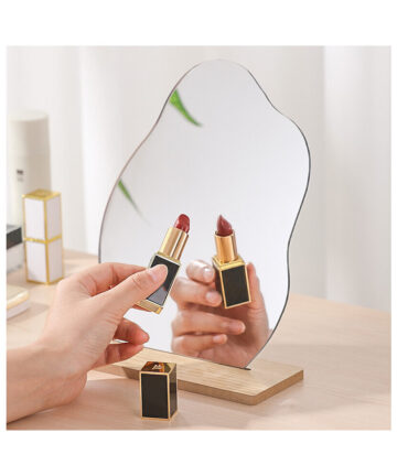 Irregular Mirror Dormitory Desktop Desktop Wooden Makeup Mirror Acrylic Home Shooting Dressing Mirror Bedroom Mirror