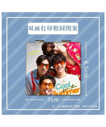 Jeffbarcode Poster Hand-held Makeup Mirror Thai KinnPorsche The Series Drama Stills Convenient Portable Folding Double-sided