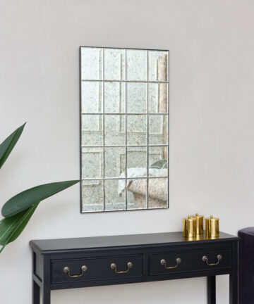 Large Antique Glass Window Mirror 90cm x 52cm