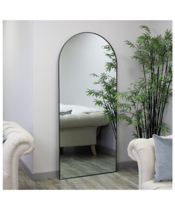 Large Black Arched Mirror 183cm x 80cm
