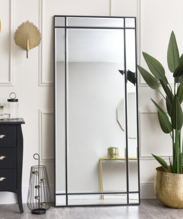 Large Black Framed Wall / Leaner Mirror 80cm x 180cm