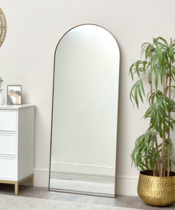 Large Gold Arched Leaner Mirror 150cm x 60cm
