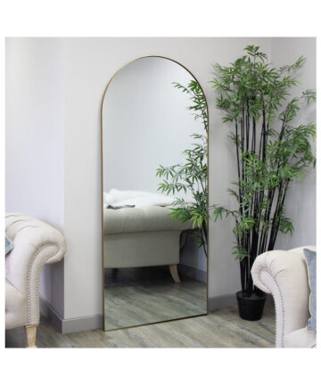 Large Gold Arched Mirror 183cm x 80cm