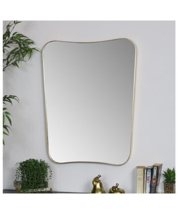 Large Gold Curved Wall Mirror 59cm x 77cm