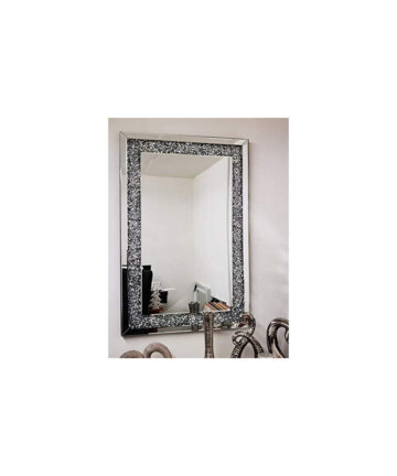 Large Jewel Wall Mirror Loose Diamante New Crystal Square Decor Mirror Gift 90Cm X 60Cm