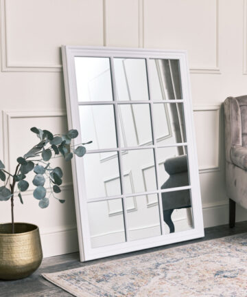 Large Matte White Window Mirror 130cm x 95cm