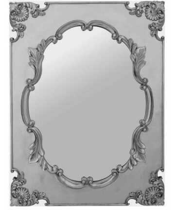 Large Ornate Antique Grecian Silver French Wall Mirror 76cm x 102cm