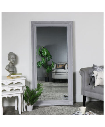 Large Ornate Grey Wall / Floor / Leaner Mirror 158cm x 79cm