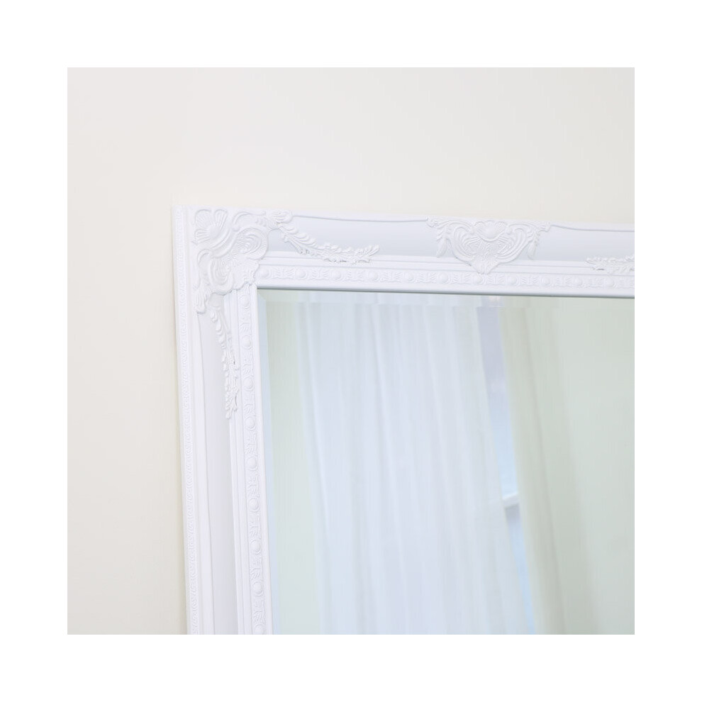 Large Ornate White Wall/Leaner Mirror 176cm x 76cm