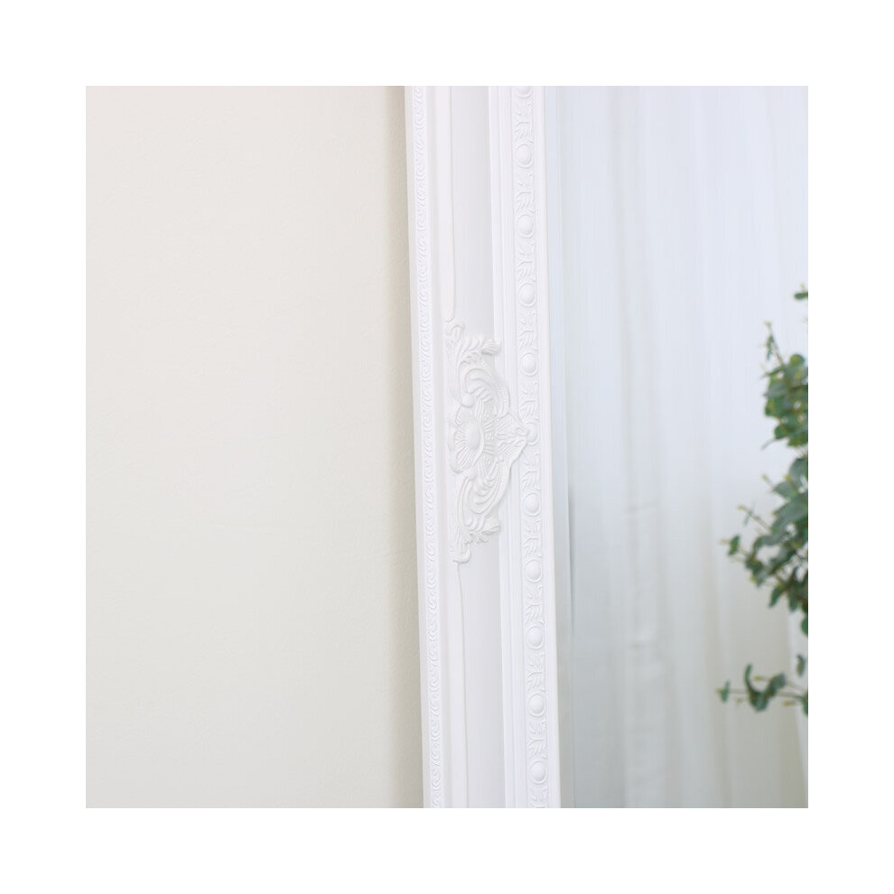 Large Ornate White Wall/Leaner Mirror 176cm x 76cm