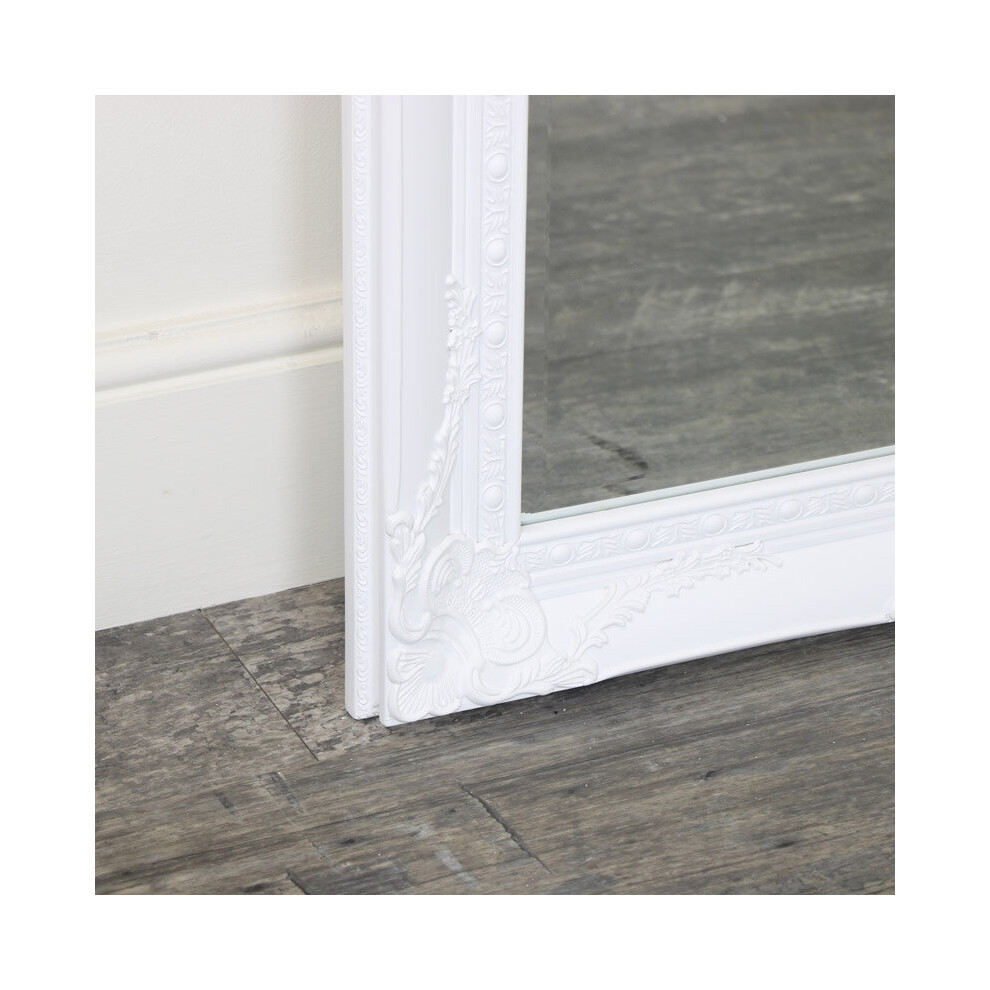 Large Ornate White Wall/Leaner Mirror 176cm x 76cm