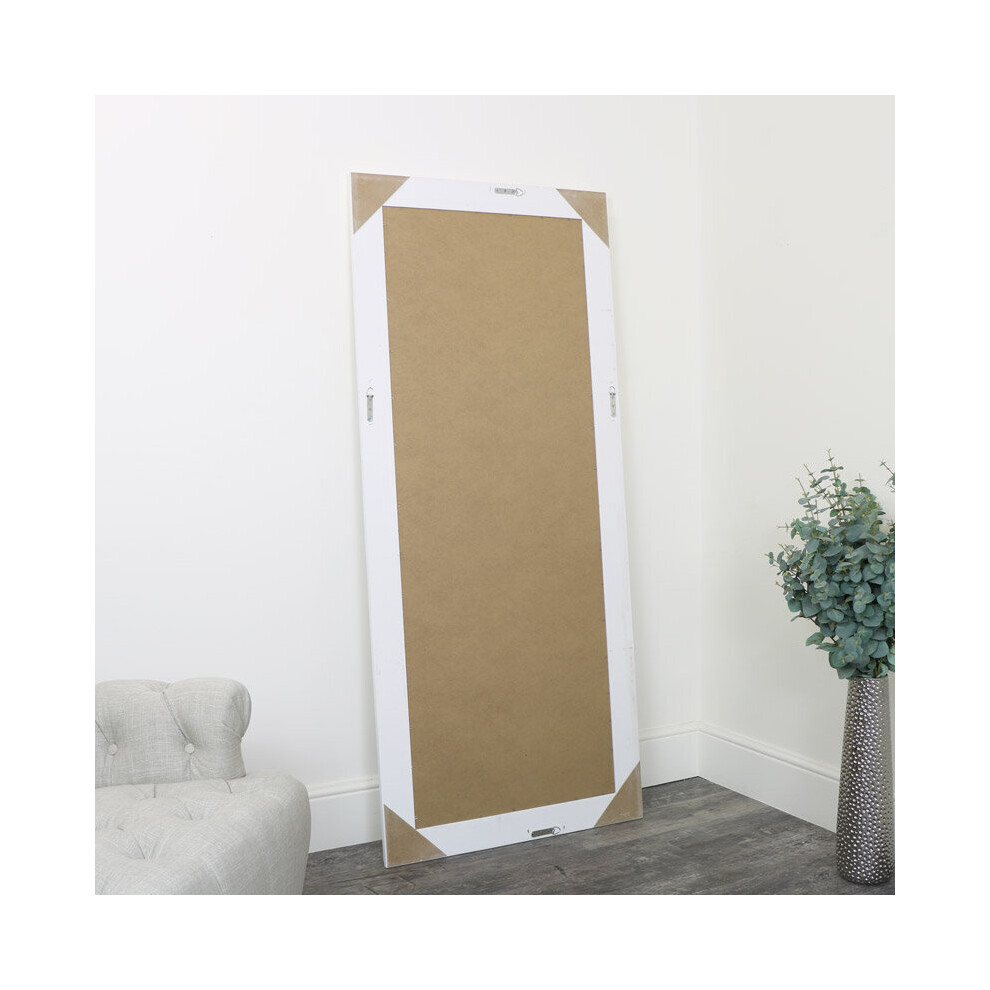 Large Ornate White Wall/Leaner Mirror 176cm x 76cm