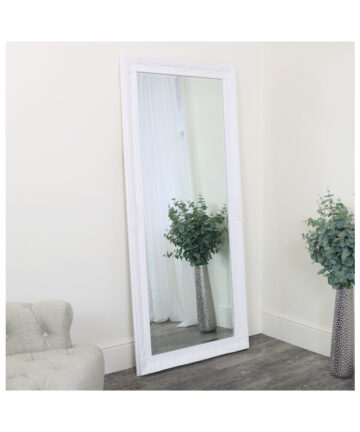 Large Ornate White Wall/Leaner Mirror 176cm x 76cm