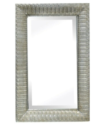 Large Rectangle Frame Mirror 48cm x 76cm Floral Metal
