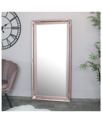 Large Rose Gold Pink Ornate Wall/Floor Mirror 78cm x 158cm
