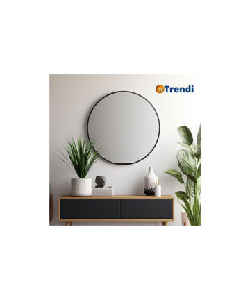 Large Round Black Wall Mounted Mirror