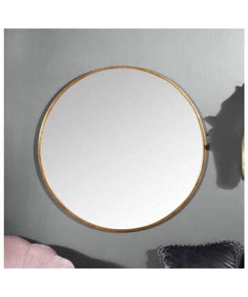 Large Round Gold Framed Wall Mirror 80cm x 80cm