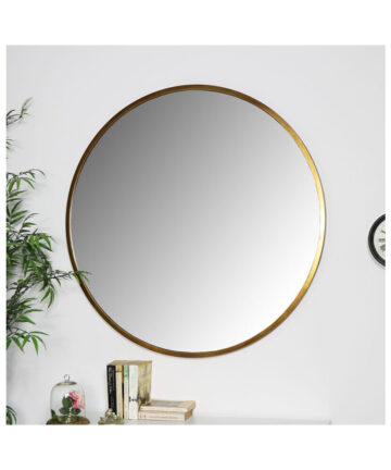 Large Round Gold Mirror 100cm x 100cm
