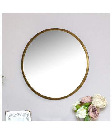Large Round Gold Wall Mirror 50cm x 50cm