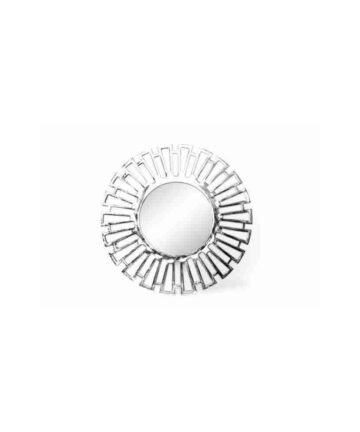 Large Round Sunburst Silver Ornate Wall Hanging Modern Mirror