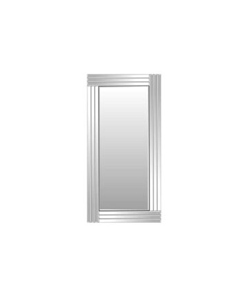 Large Silver Bevelled Modern All Glass Wall Mirror 5Ft8 X 2Ft9 174cm X 85cm