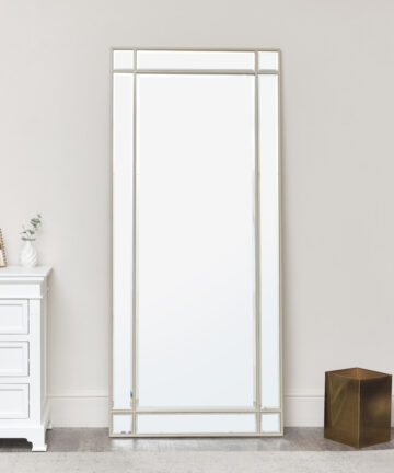 Large Taupe Framed Art Deco Wall / Leaner Mirror 80cm x 180cm